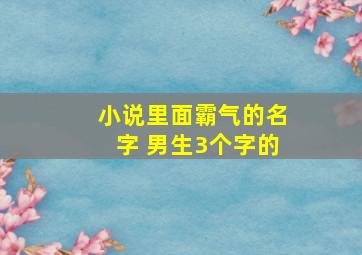 小说里面霸气的名字 男生3个字的